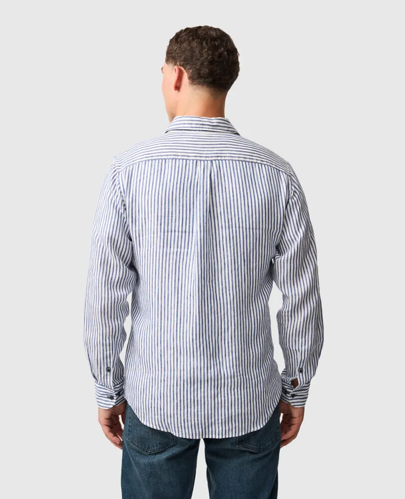Rodd and Gunn Port Charles Linen Shirt Deep Ocean-2