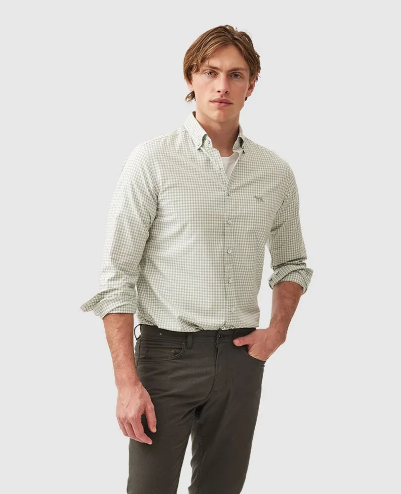 Rodd and Gunn Oxford Sports Fit Shirt Dusty Sage-1