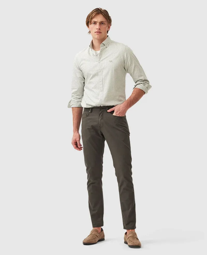 Rodd and Gunn Oxford Sports Fit Shirt Dusty Sage-3