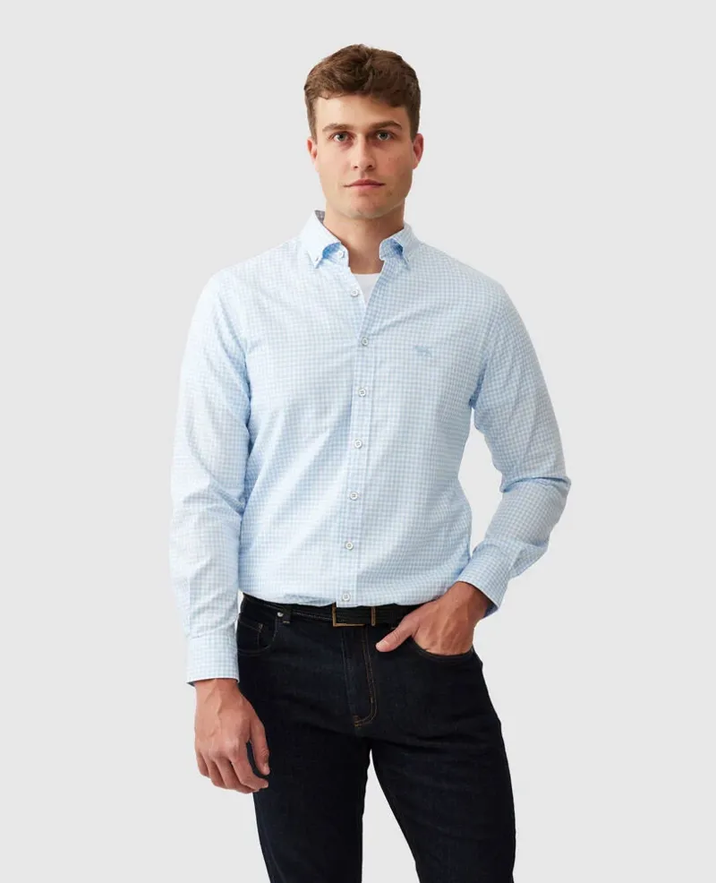 Rodd and Gunn Check Oxford Sports Fit Shirt Malibu-1