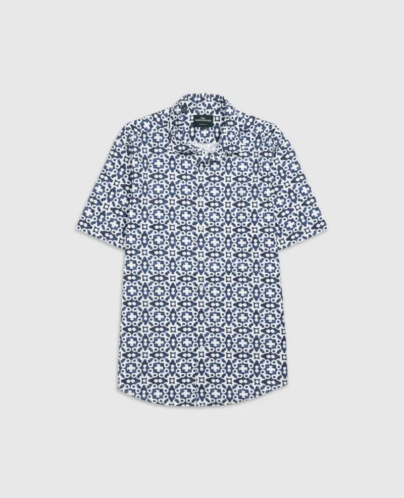 Rodd and Gunn Palliser Bay Short Sleeve Shirt Indigo-5