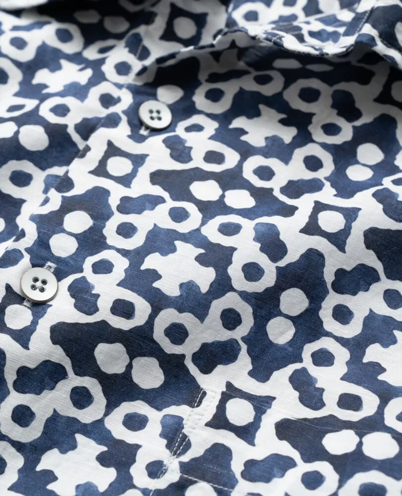 Rodd and Gunn Palliser Bay Short Sleeve Shirt Indigo-4