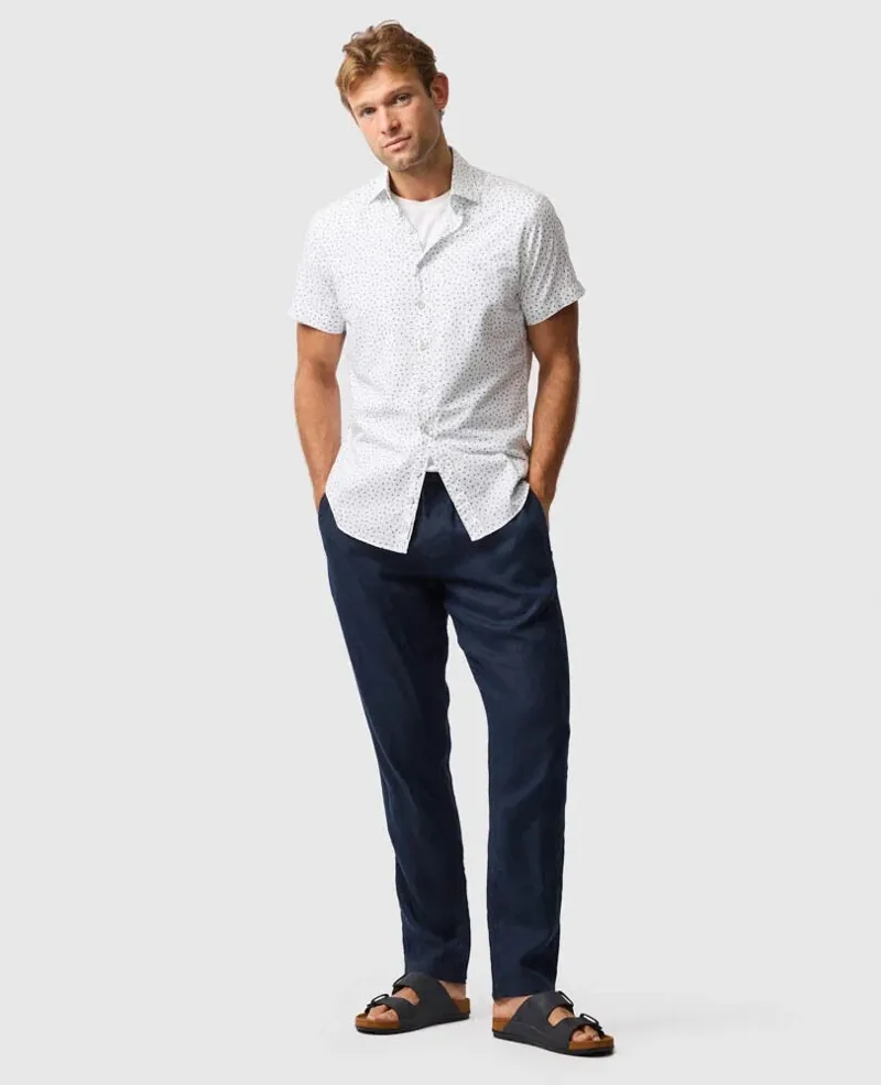 Rodd and Gunn Raview Sports Fit Short Sleeve Shirt in Blanc-5