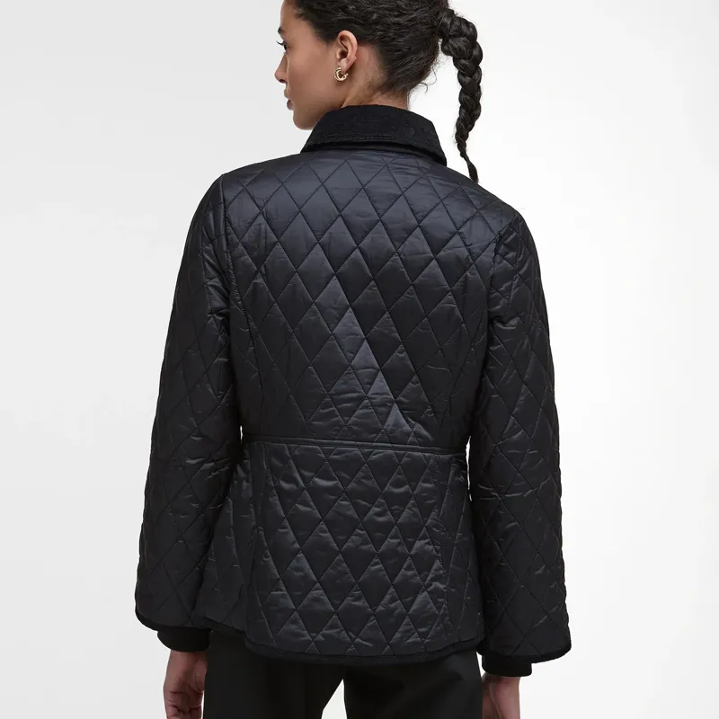Barbour Beadnell Fitted Quilted Jacket in Black/Classic-2