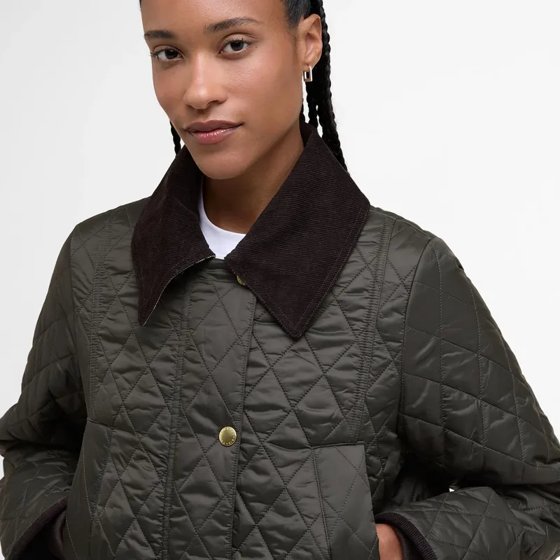 Barbour Modern Beadnell Quilted Jacket in Sage/Ancient-4