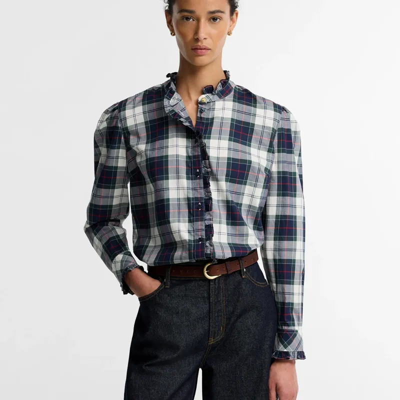 Barbour Aspen Shirt in Lt Evergreen Tartan-1