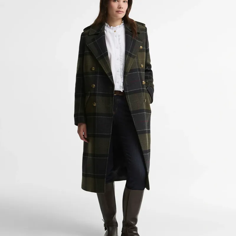 Barbour Cottesmore Checked Wool Coat in Shadow Classic Tartan-1