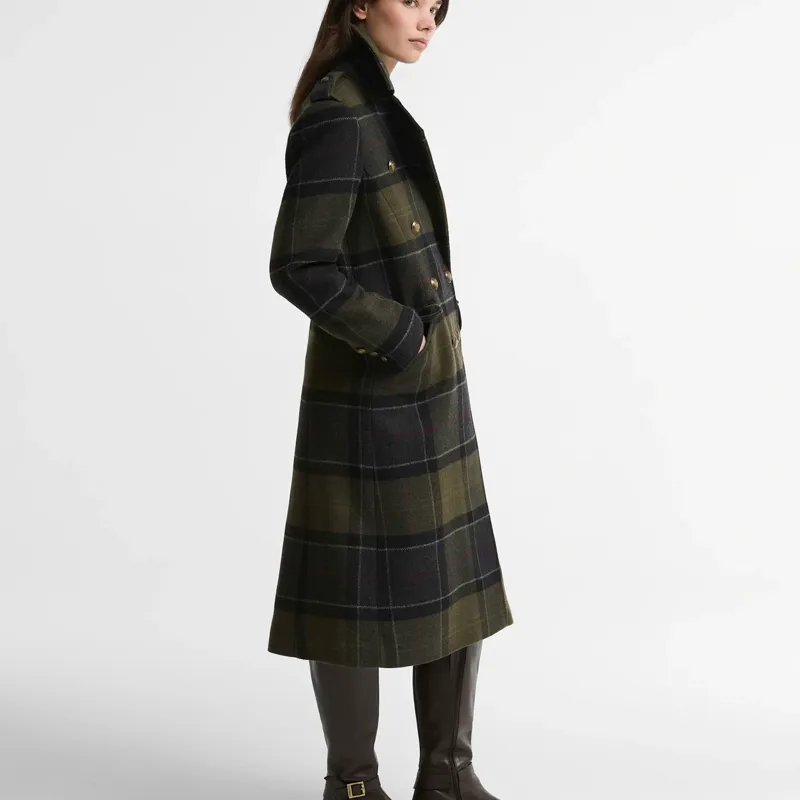 Barbour Cottesmore Checked Wool Coat in Shadow Classic Tartan-3
