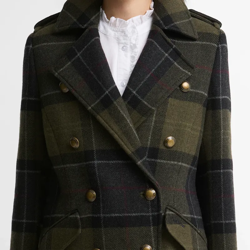 Barbour Cottesmore Checked Wool Coat in Shadow Classic Tartan-4