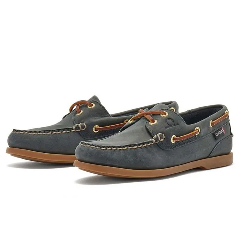 Chatham Deck Lady II G2 Premium Leather Boat Shoes Blue-1