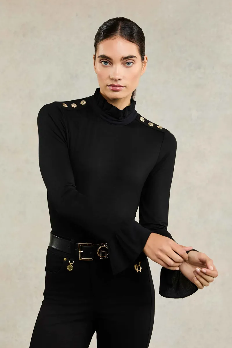 Holland Cooper Lilibet Jersey Tee Black-2