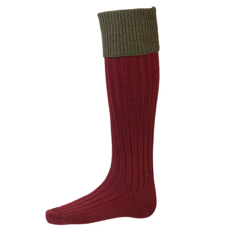 House of Cheviot Classic Lomond Socks Burgundy Spruce