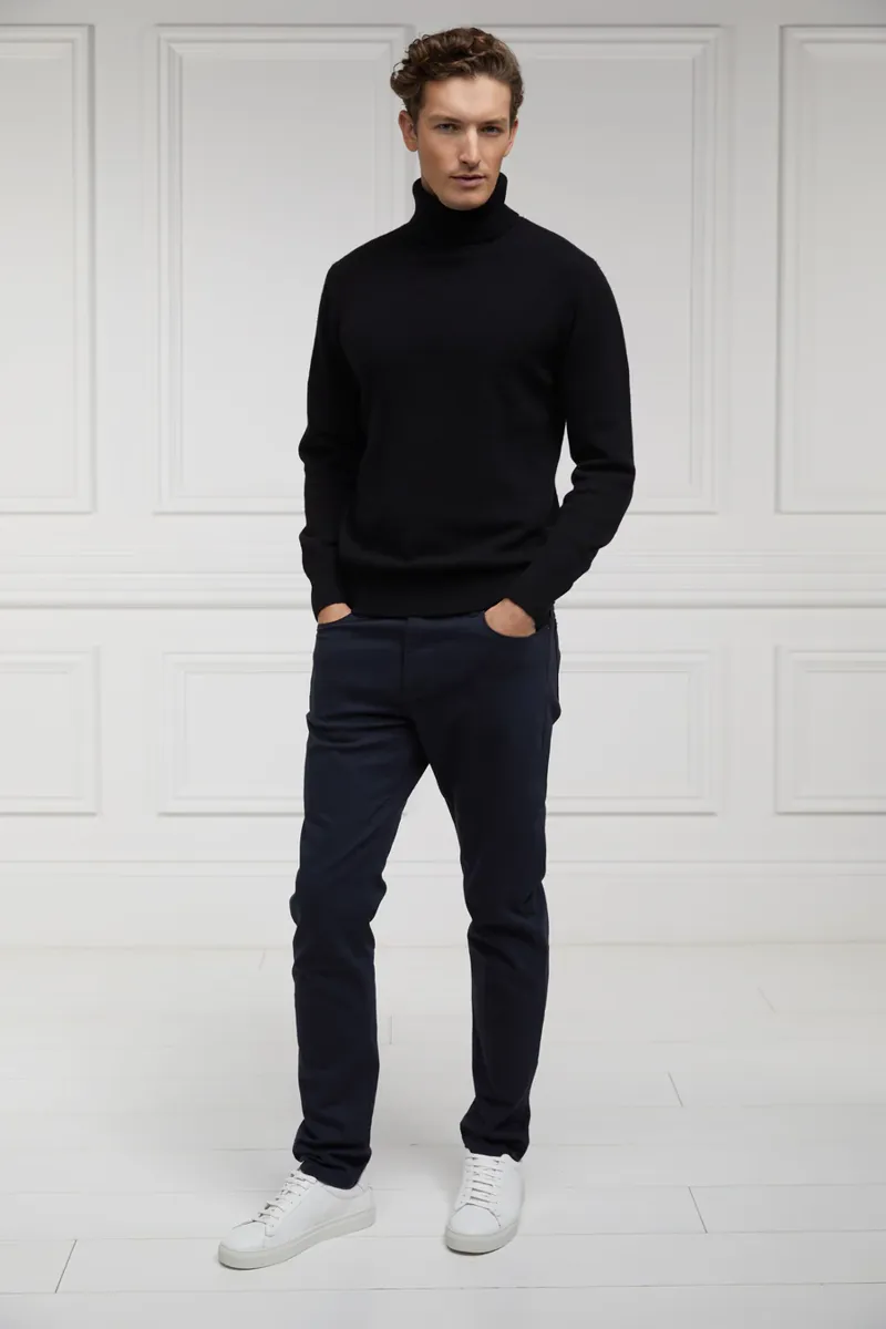 Holland Cooper Byron Roll Neck Knit Black-2