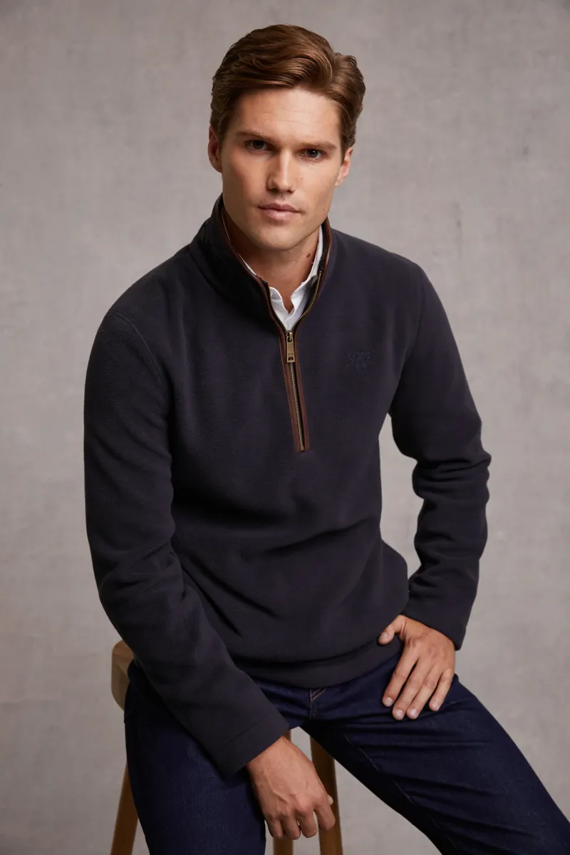 Holland Cooper Men's Country Fleece Quarter Zip Ink Navy-2