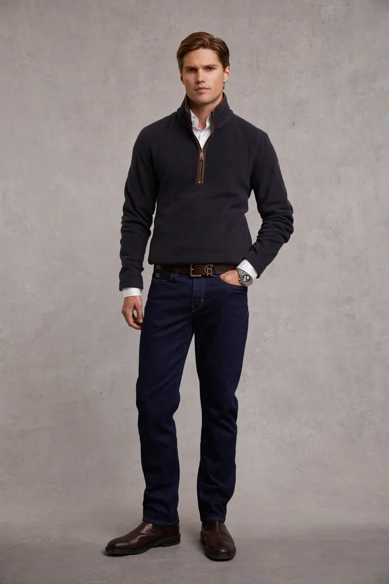 Holland Cooper Men's Country Fleece Quarter Zip Ink Navy-5