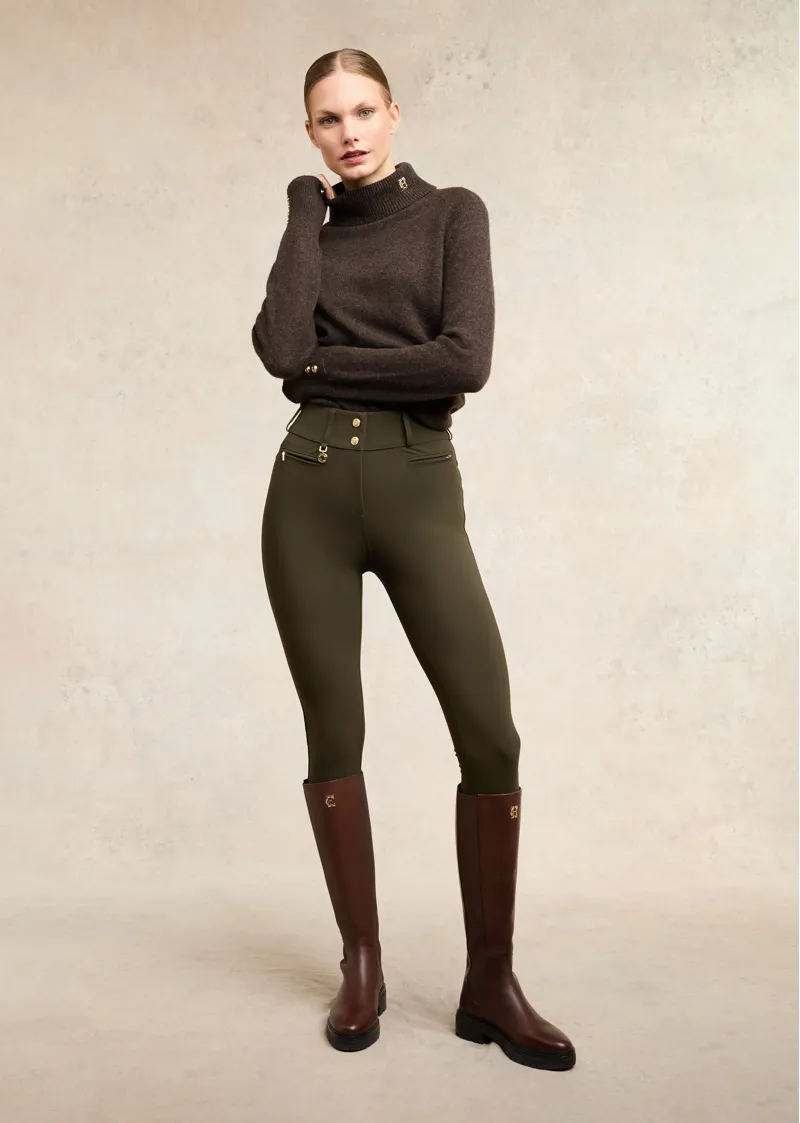 Holland Cooper Contour Trousers in Dark Olive-5