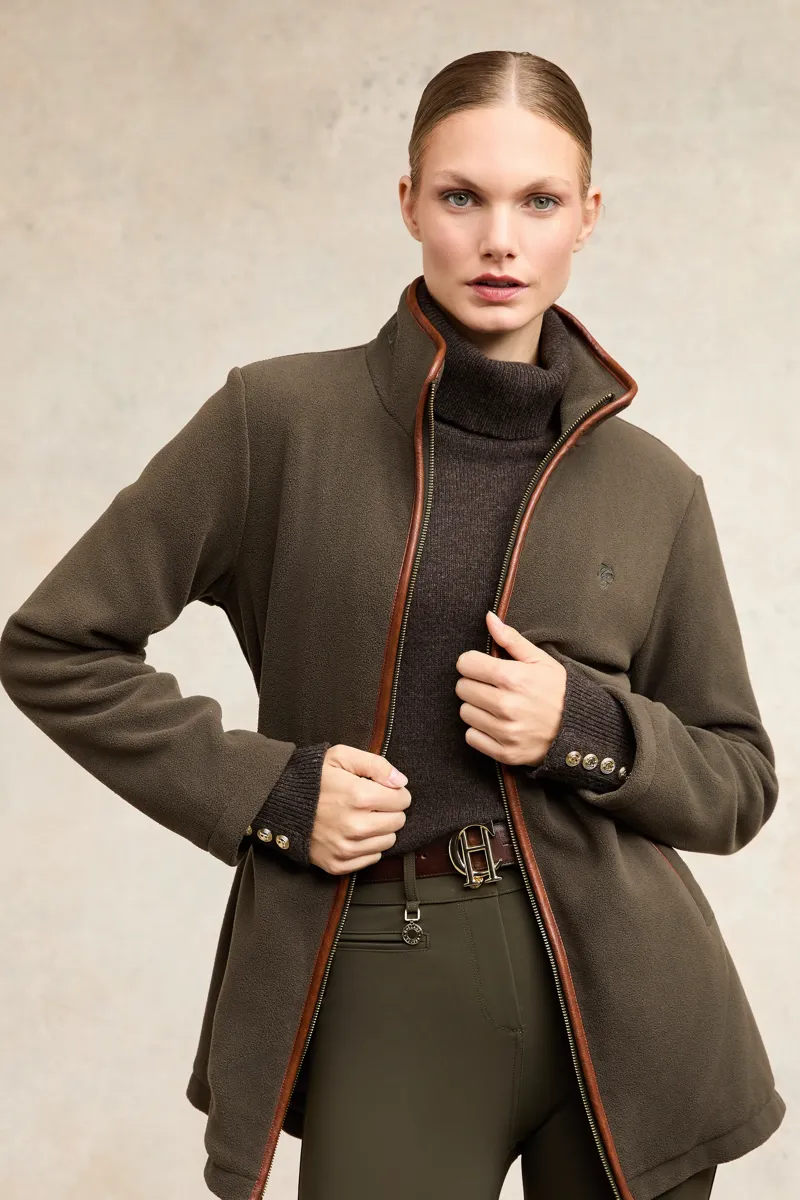 Holland Cooper Country Fleece Longline Jacket Khaki-3