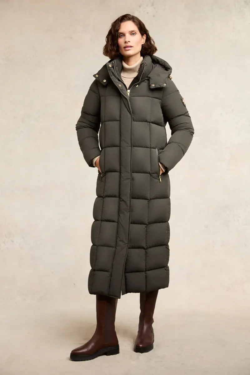 Holland Cooper Carrington Longline Coat Dark Olive-3