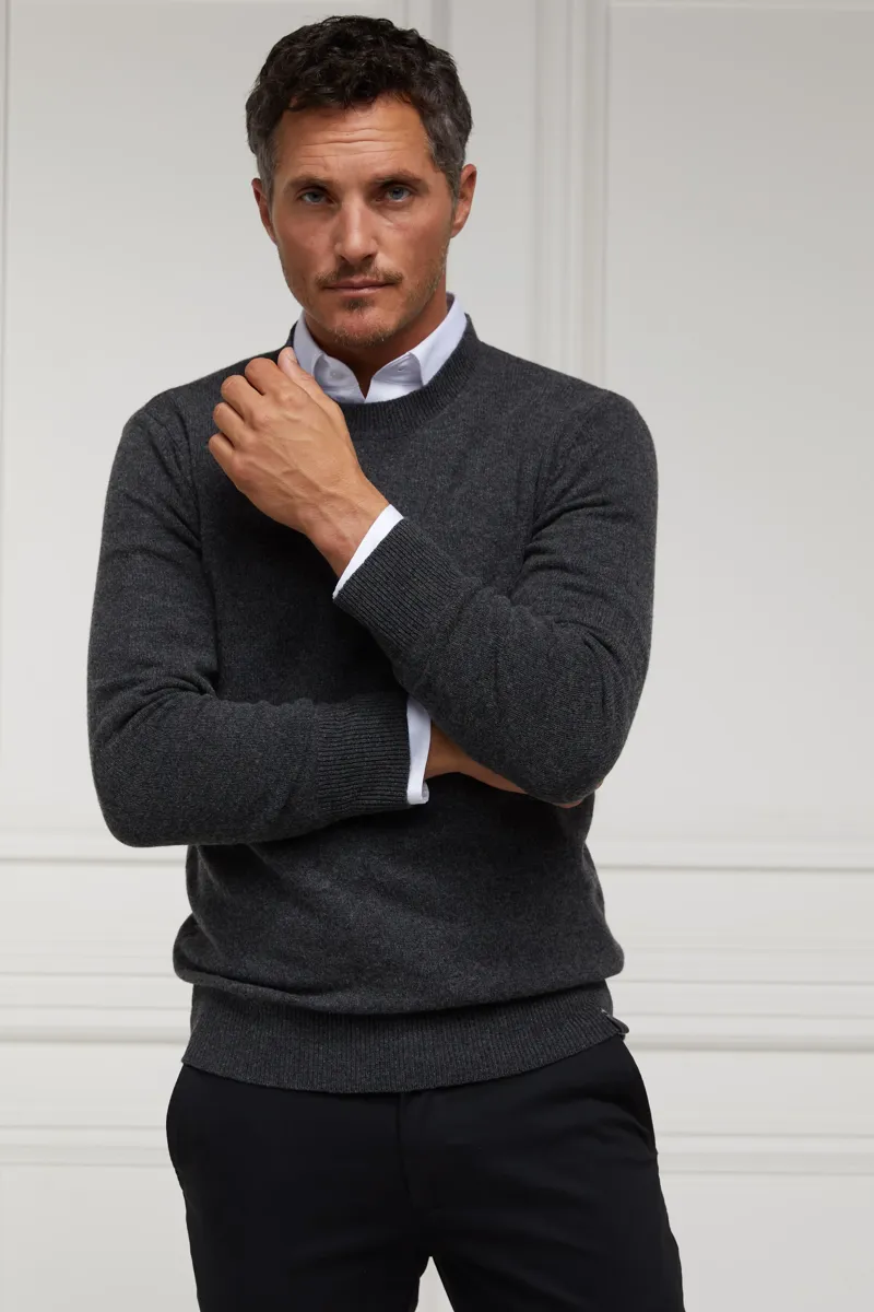 Holland Cooper Byron Crew Neck Knit Charcoal-2