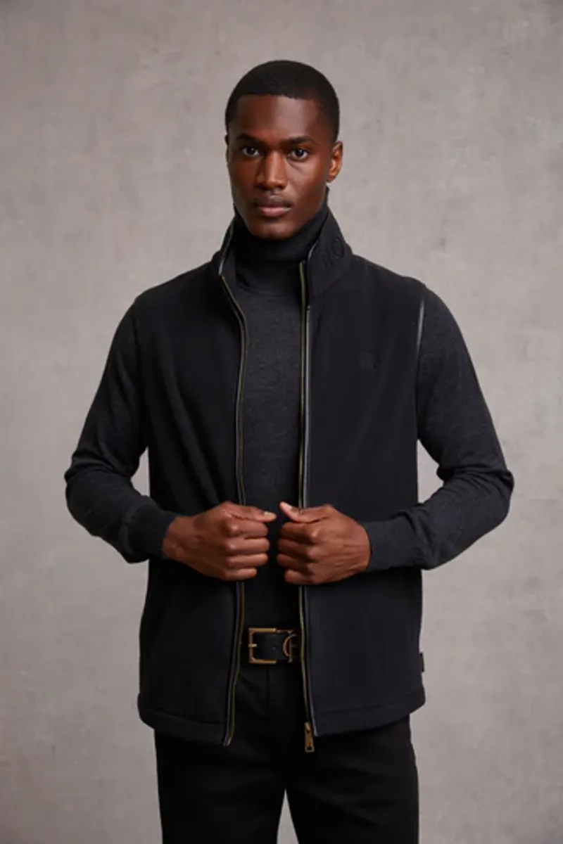 Holland Cooper Men's Country Fleece Gilet Black-1