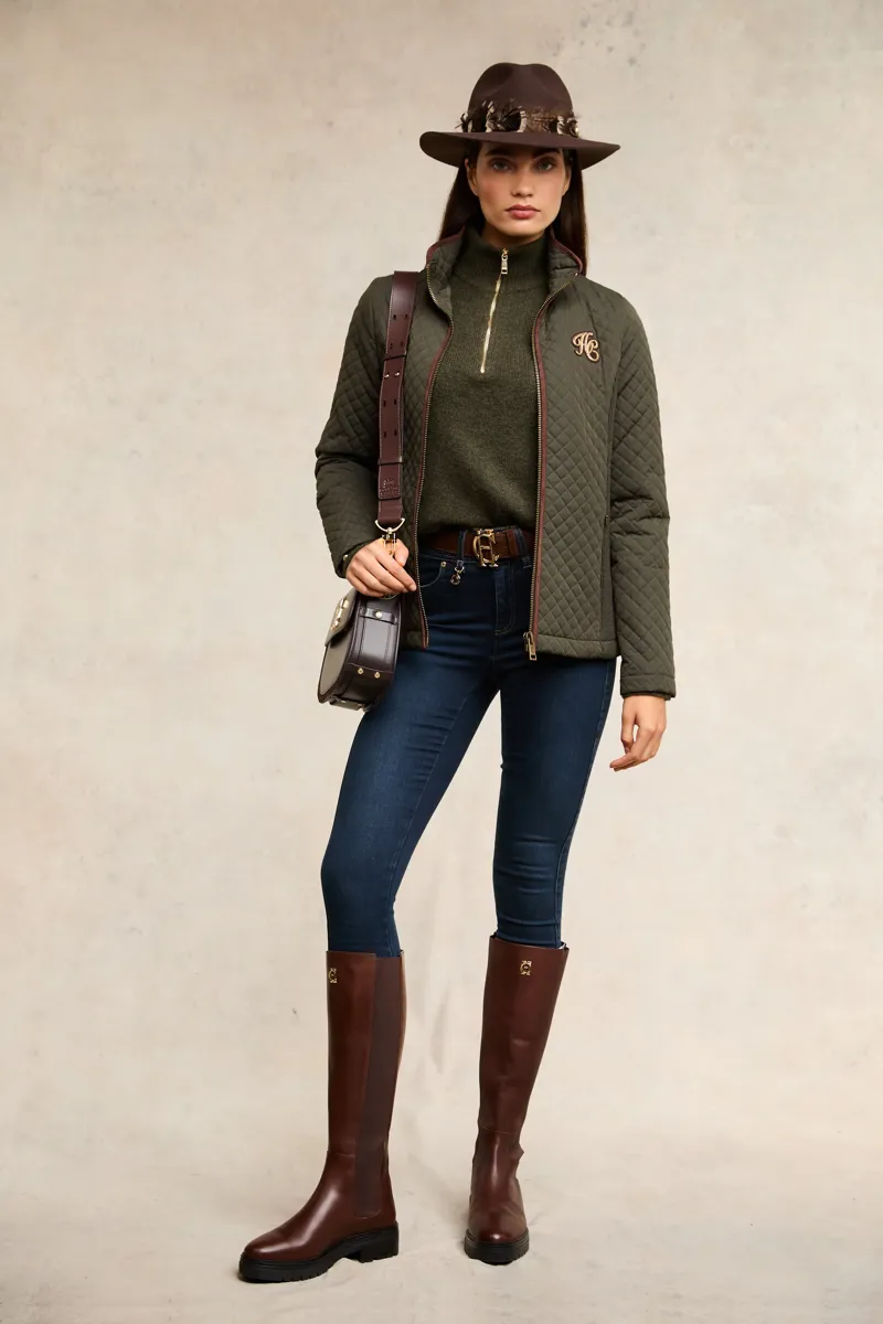 Holland Cooper Cambridge Quilted Jacket Dark Olive-3