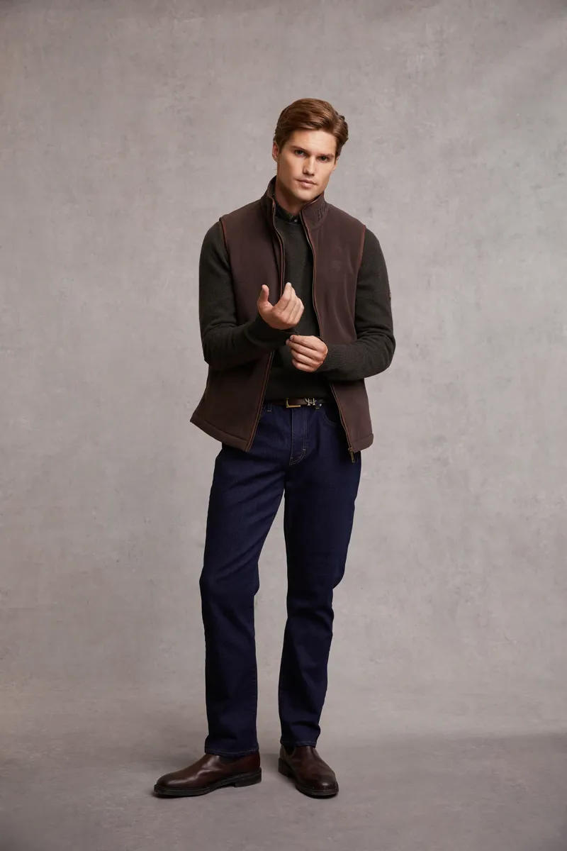 Holland Cooper Men's Country Fleece Gilet Chocolate-3