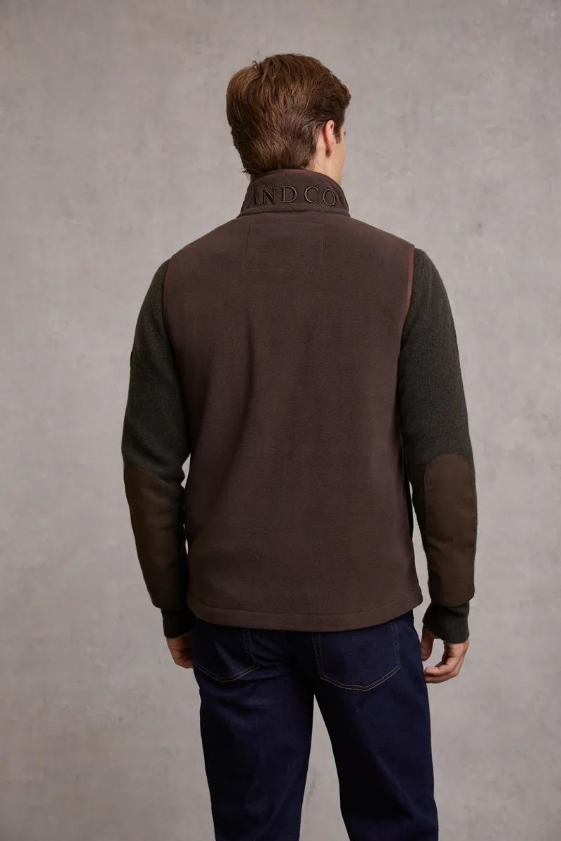 Holland Cooper Men's Country Fleece Gilet Chocolate-5