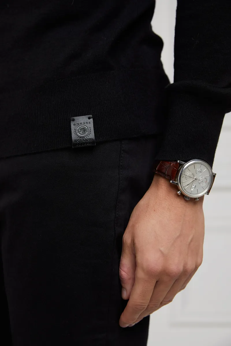 Holland Cooper Fine Roll Neck Knit Black-3