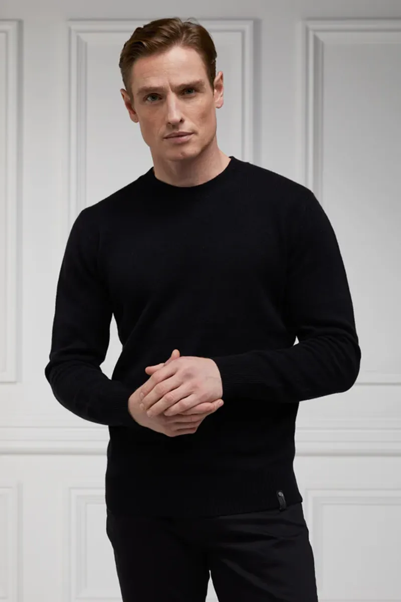 Holland Cooper Byron Crew Neck Knit Black-1
