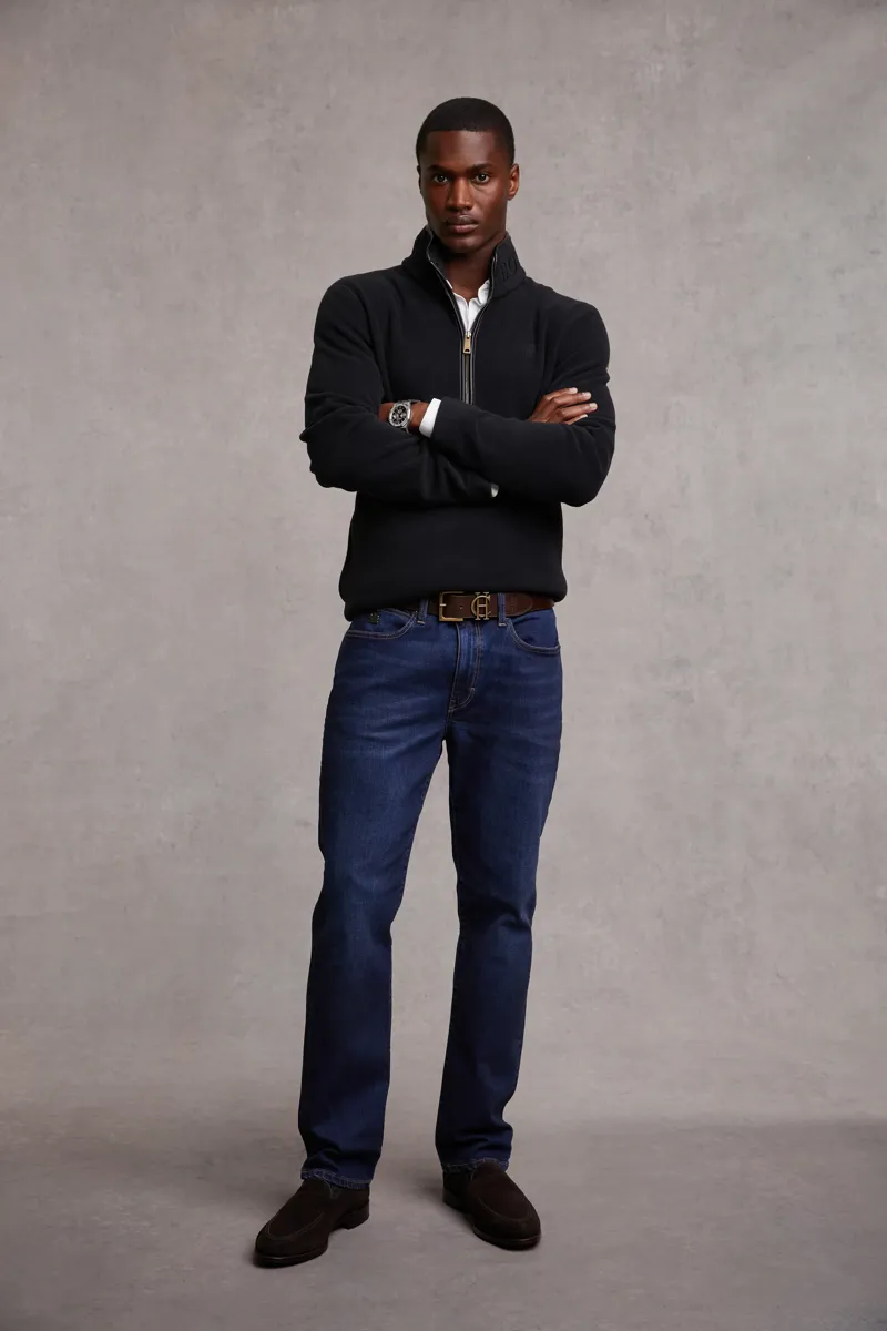 Holland Cooper Men's Country Fleece Quarter Zip Black-2