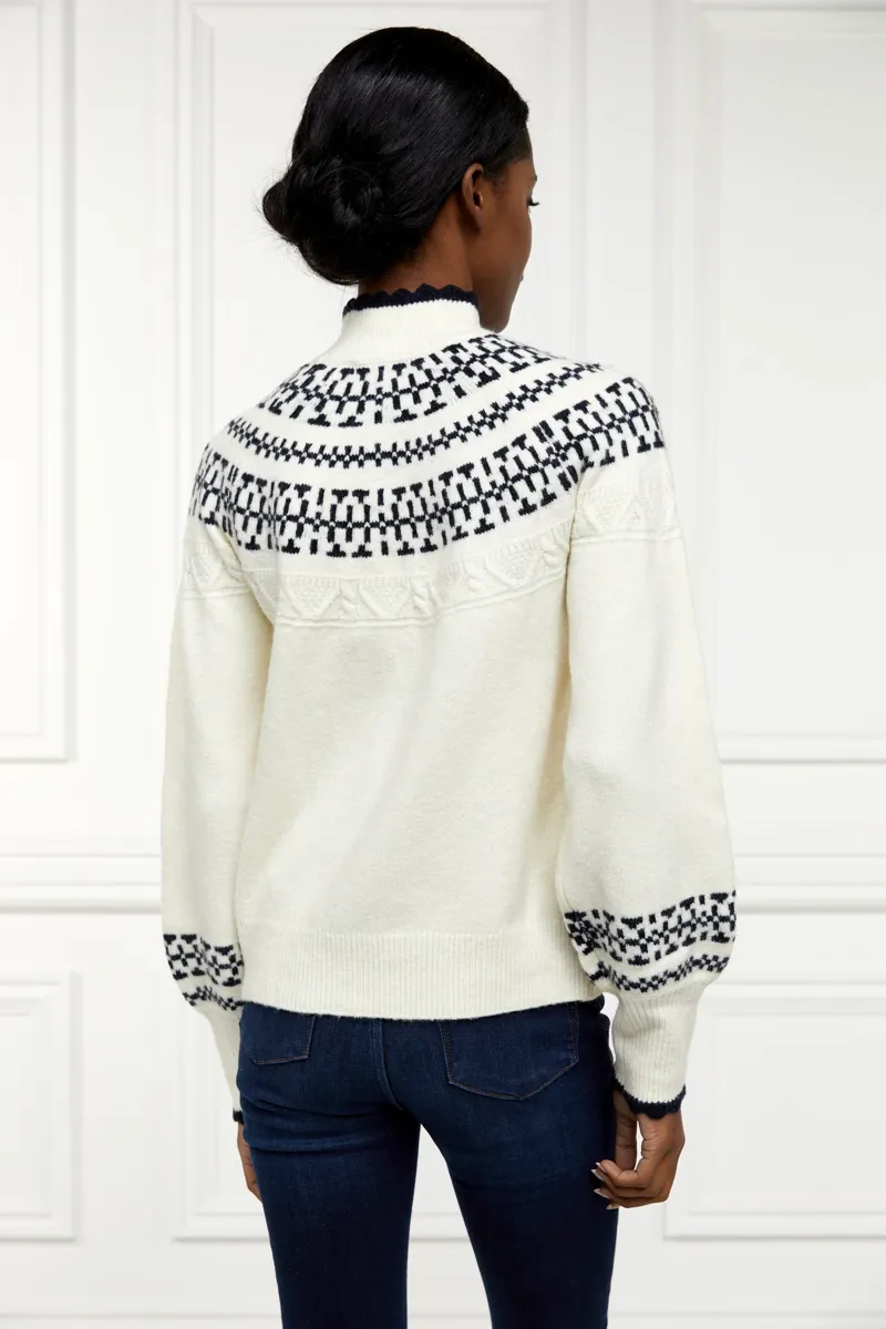 Holland Cooper Elodie Roll Neck Knit Natural-3