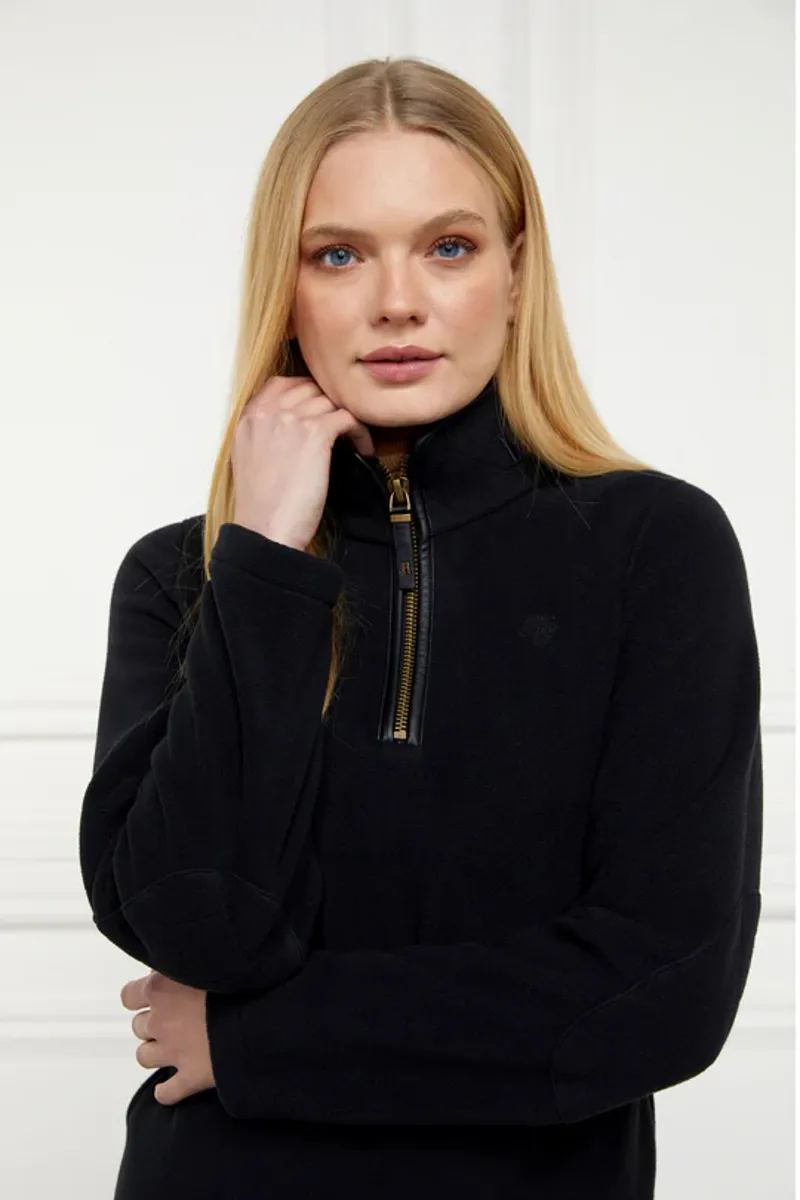 Holland Cooper Country Fleece Quarter Zip Black-2
