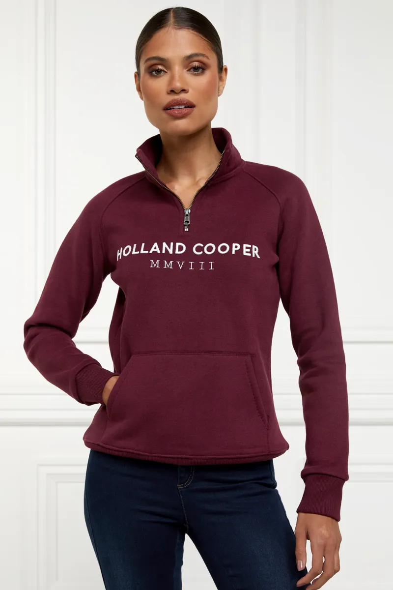 Holland Cooper Sporting Heritage Zip Henley Merlot-2
