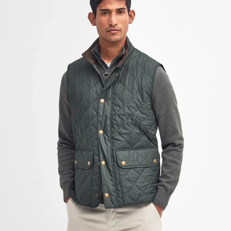 Barbour New Lowerdale Quilted Gilet in Sage-1