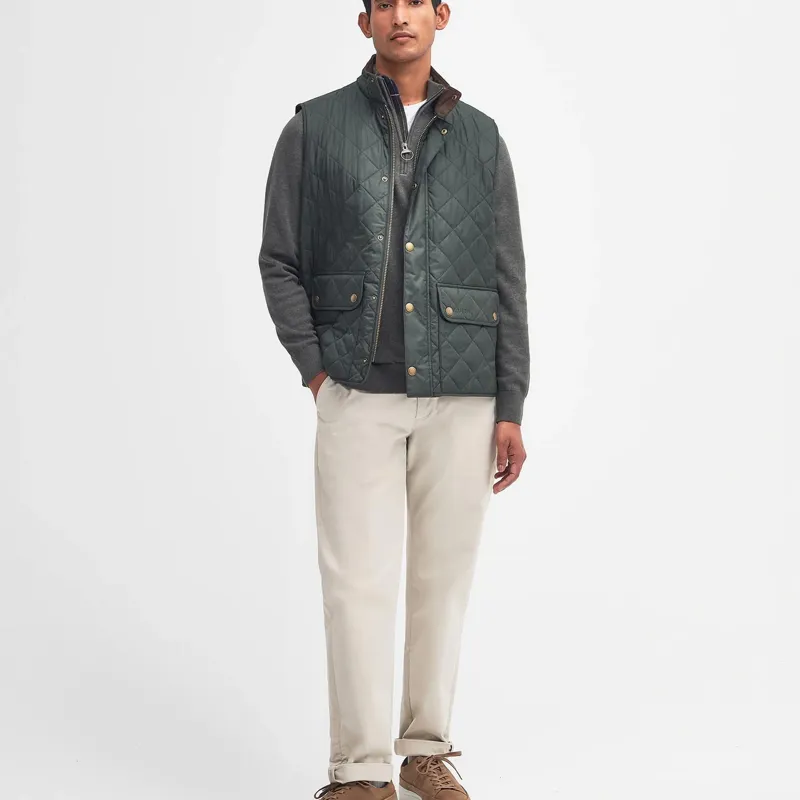 Barbour New Lowerdale Quilted Gilet in Sage-3