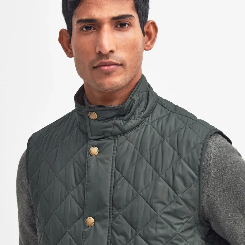 Barbour New Lowerdale Quilted Gilet in Sage-4
