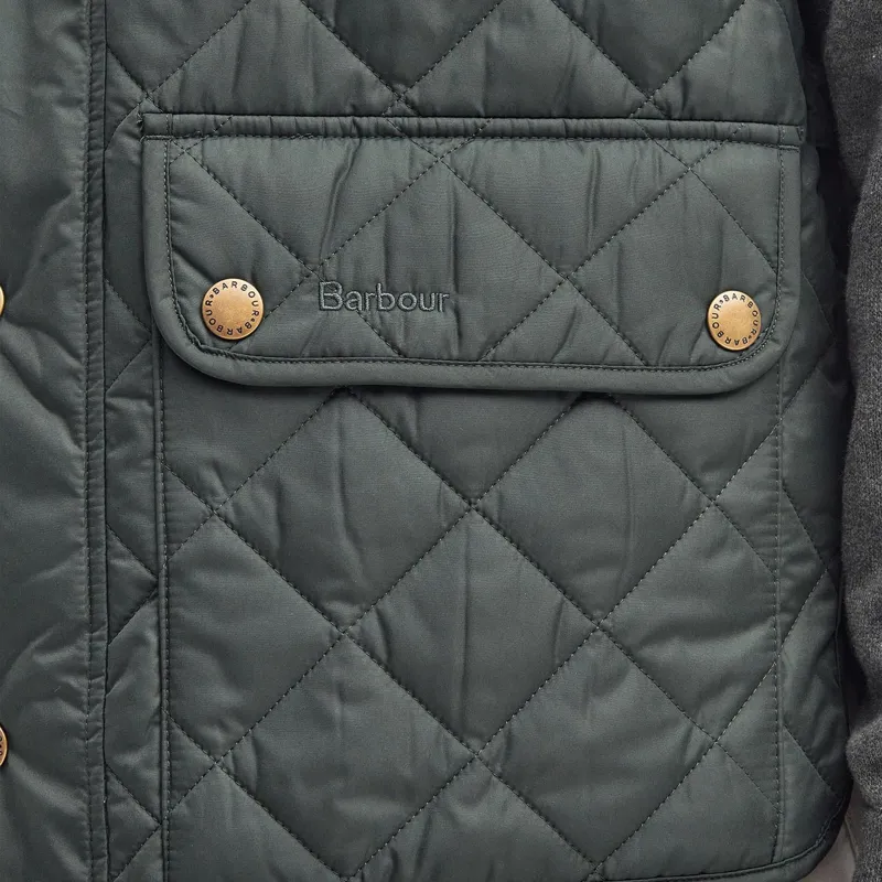 Barbour New Lowerdale Quilted Gilet in Sage-5