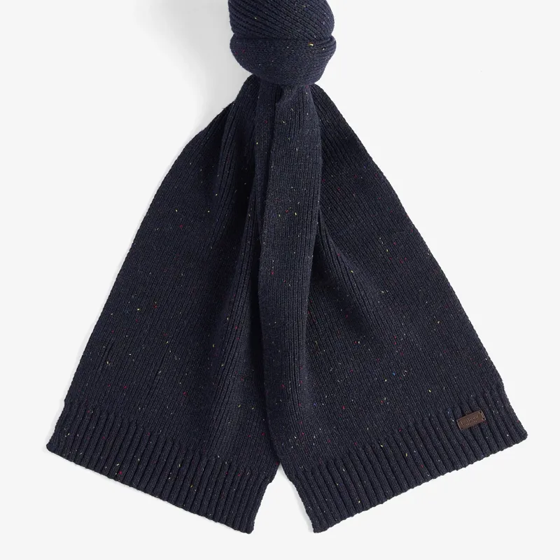 Barbour Carlton Fleck Beanie and Scarf Gift Set in Navy-3