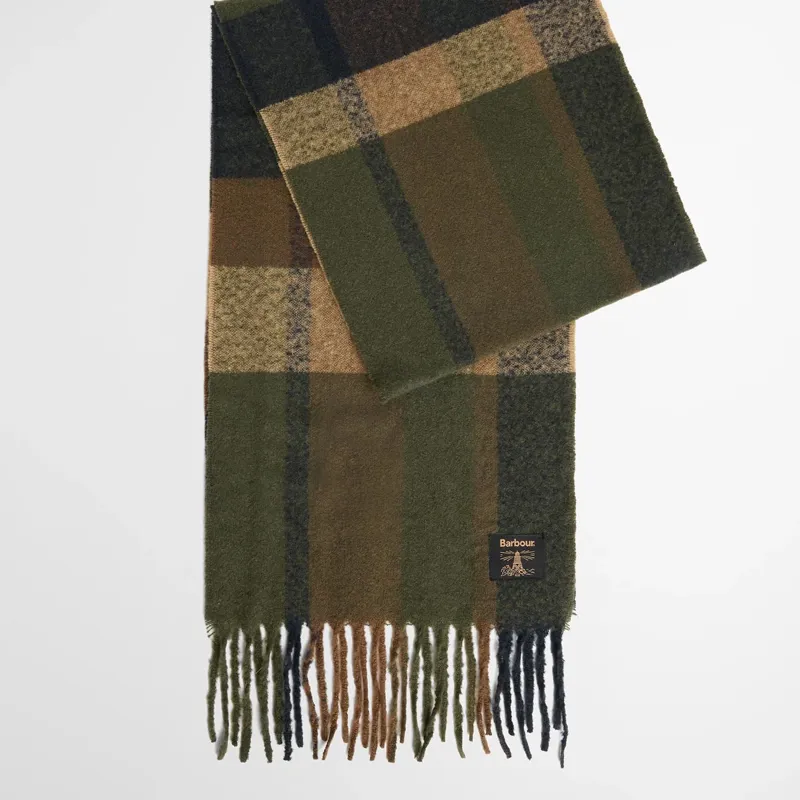 Barbour Westerdale Beanie and Scarf Gift Set in Olive/Navy-2