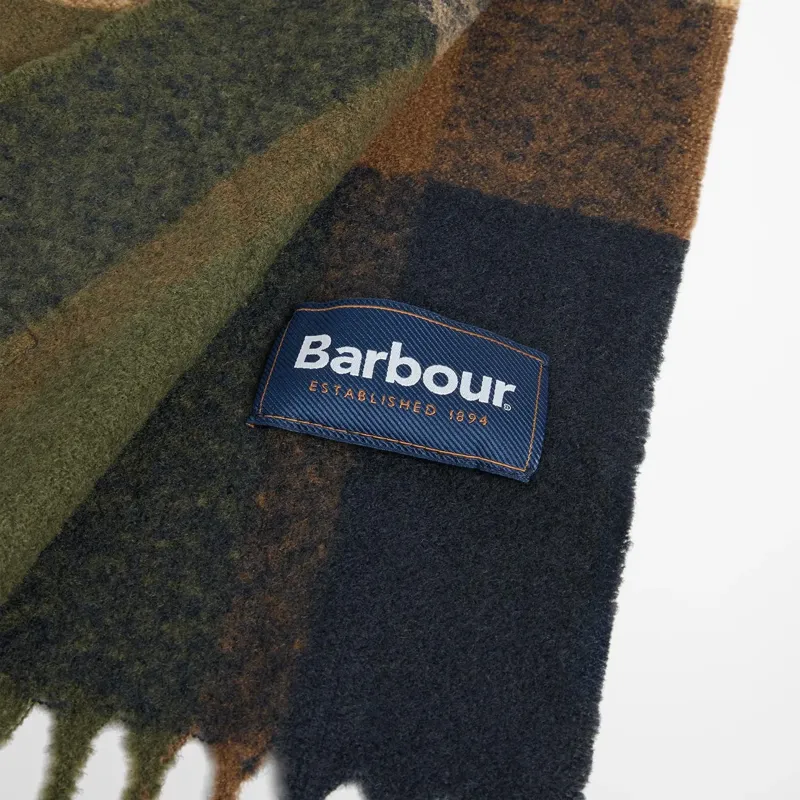 Barbour Westerdale Beanie and Scarf Gift Set in Olive/Navy-4