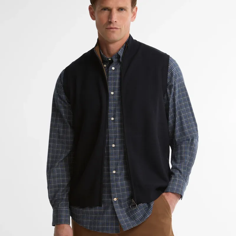 Barbour Marcus Knitted Gilet in Navy-1