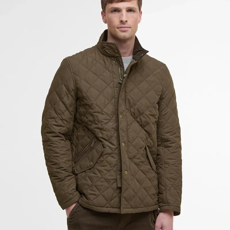 Barbour Shoveler Quilted Jacket in Dark Olive-1