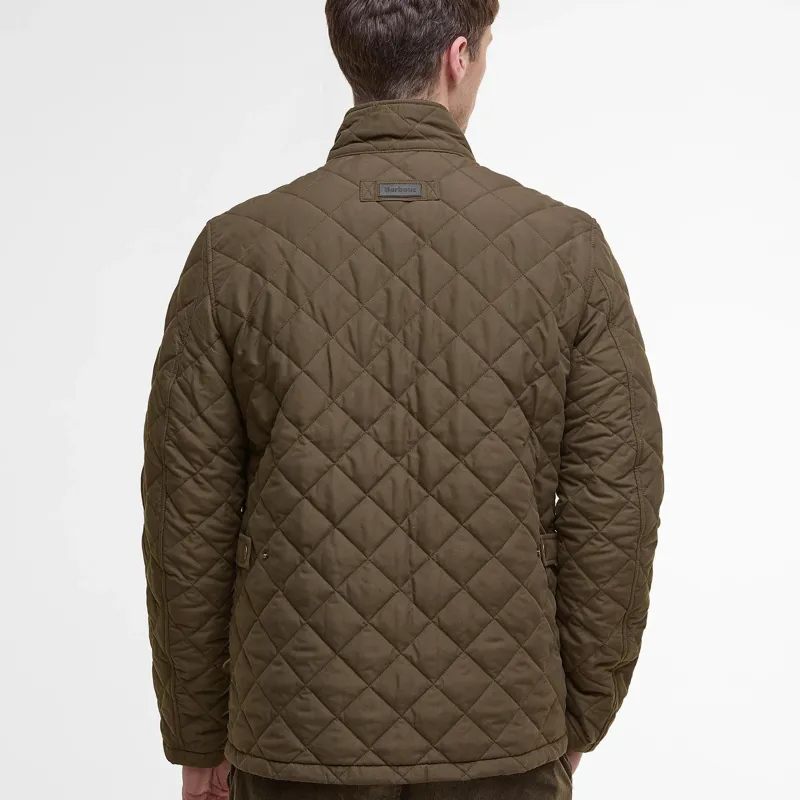 Barbour Shoveler Quilted Jacket in Dark Olive-2