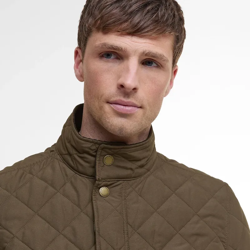 Barbour Shoveler Quilted Jacket in Dark Olive-5
