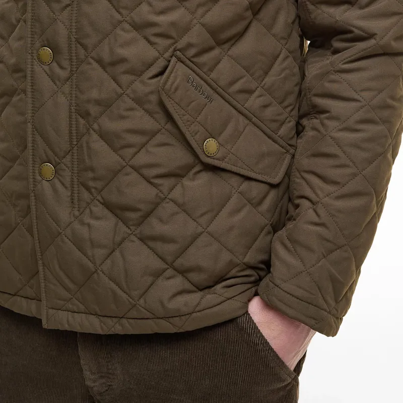 Barbour Shoveler Quilted Jacket in Dark Olive-8