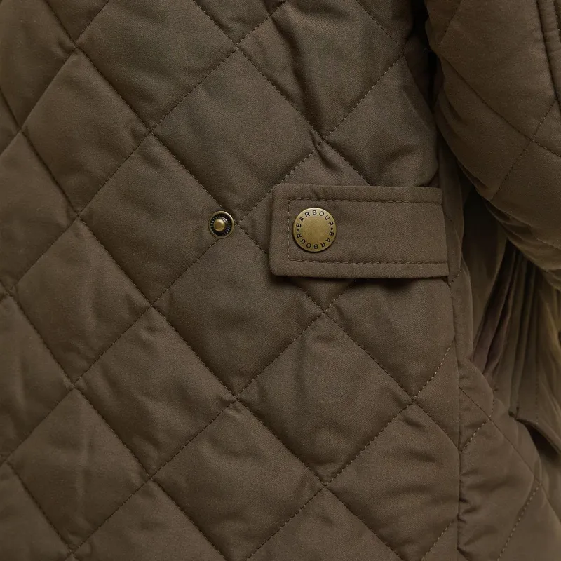 Barbour Shoveler Quilted Jacket in Dark Olive-10
