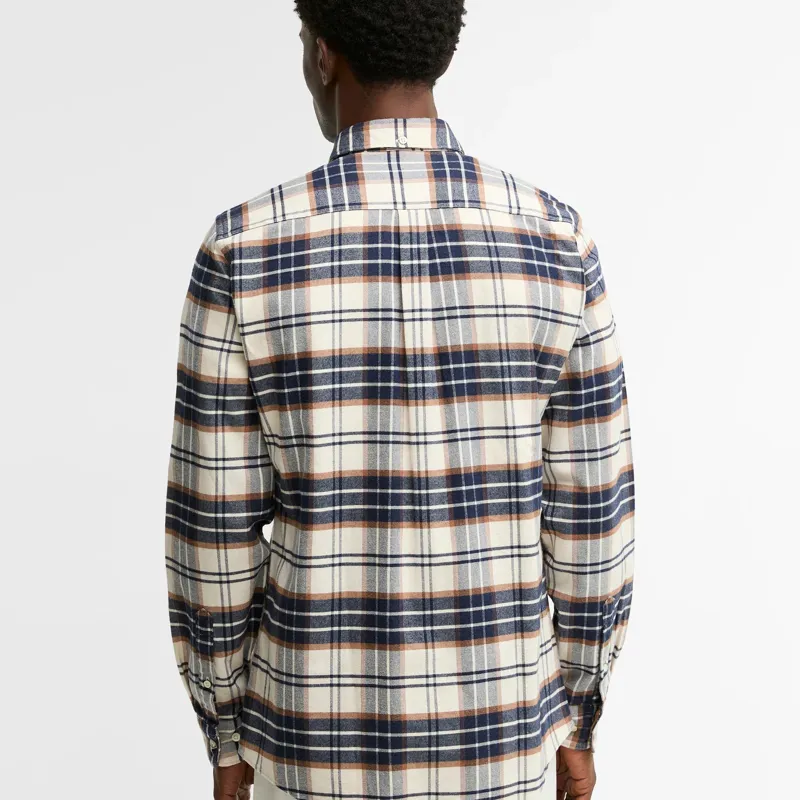 Barbour Portdown Tailored Checked Shirt in Ecru-2