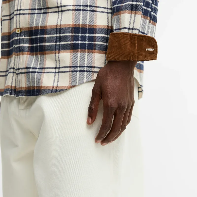 Barbour Portdown Tailored Checked Shirt in Ecru-5