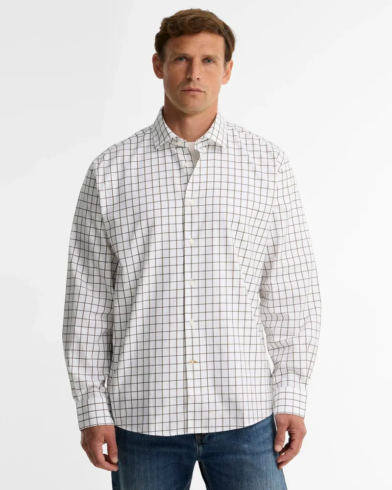 Barbour Hanstead Country Active Regular Long-Sleeved Shirt Mid Olive-1