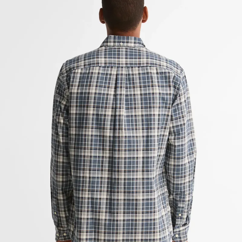 Barbour Mosswood Tailored Fit Checked Shirt in Navy-2